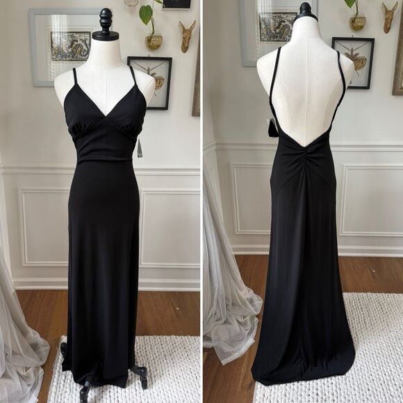 City Triangles Dresses & Skirts - Vintage NWT NOS 90s City Triangles Black Slip Dress Gown M